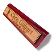 Desk Wedge Name Plate - PERSONALIZED - Microphone - 11 Inches