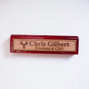 Desk Wedge Name Plate - PERSONALIZED - Moose - 11 Inches