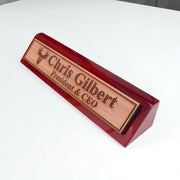 Desk Wedge Name Plate - PERSONALIZED - Moose - 11 Inches