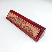 Desk Wedge Name Plate - PERSONALIZED - Mountain Scene - 11 Inches