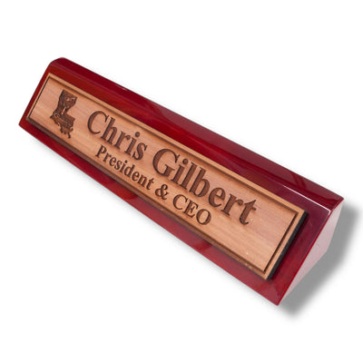 Desk Wedge Name Plate - PERSONALIZED - Louisiana - 11 Inches - Cajun