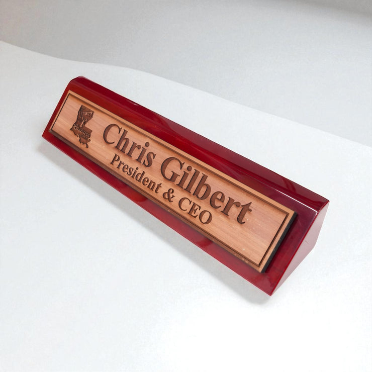 Desk Wedge Name Plate - PERSONALIZED - Louisiana - 11 Inches - Cajun