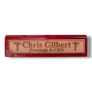 Desk Wedge Name Plate - PERSONALIZED - Pharmaceutical Caduceus Hermes - 11 Inches