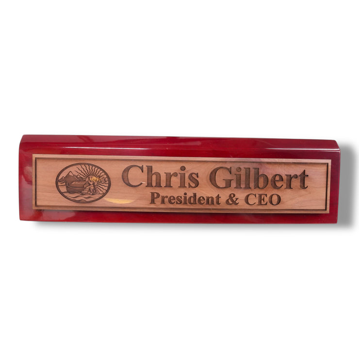 Desk Wedge Name Plate - PERSONALIZED - Noahs Ark - 11 Inches