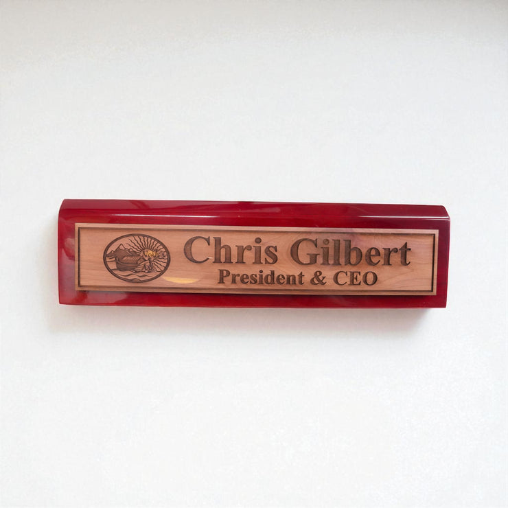 Desk Wedge Name Plate - PERSONALIZED - Noahs Ark - 11 Inches