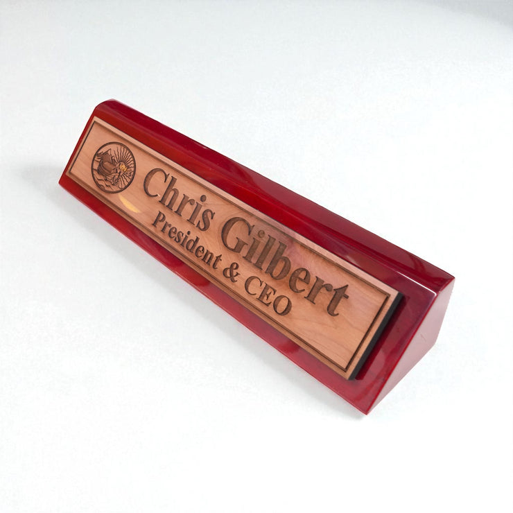 Desk Wedge Name Plate - PERSONALIZED - Noahs Ark - 11 Inches