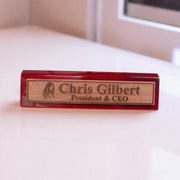 Desk Wedge Name Plate - PERSONALIZED - Native American Indian - 11 Inches