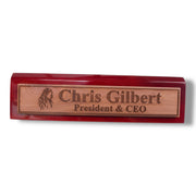 Desk Wedge Name Plate - PERSONALIZED - Native American Indian - 11 Inches