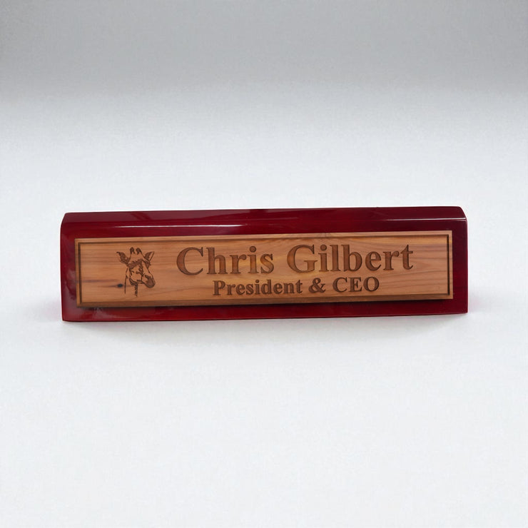 Desk Wedge Name Plate - PERSONALIZED - Giraffe - 11 Inches