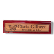 Desk Wedge Name Plate - PERSONALIZED - Butterfly - 11 Inches