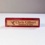 Desk Wedge Name Plate - PERSONALIZED - Hummingbird - 11 Inches