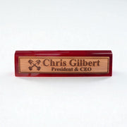Desk Wedge Name Plate - PERSONALIZED - PIstons - 11 Inches