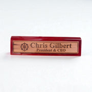 Desk Wedge Name Plate - PERSONALIZED - Ships Wheel - 11 Inches