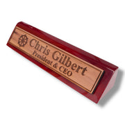 Desk Wedge Name Plate - PERSONALIZED - Ships Wheel - 11 Inches