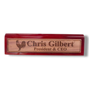 Desk Wedge Name Plate - PERSONALIZED - Chicken - 11 Inches
