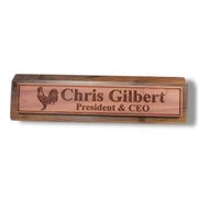Desk Wedge Name Plate - PERSONALIZED - Chicken - 11 Inches
