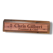 Desk Wedge Name Plate - PERSONALIZED - Rose - 11 Inches