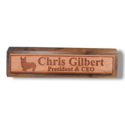Desk Wedge Name Plate - PERSONALIZED - Corgi - 11 Inches