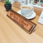 Desk Wedge Name Plate - PERSONALIZED - Hummingbird - 11 Inches