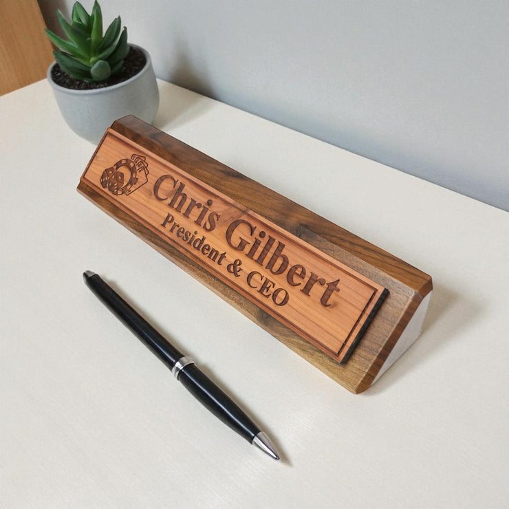 Desk Wedge Name Plate - PERSONALIZED - Casino Poker Dice - 11 Inches