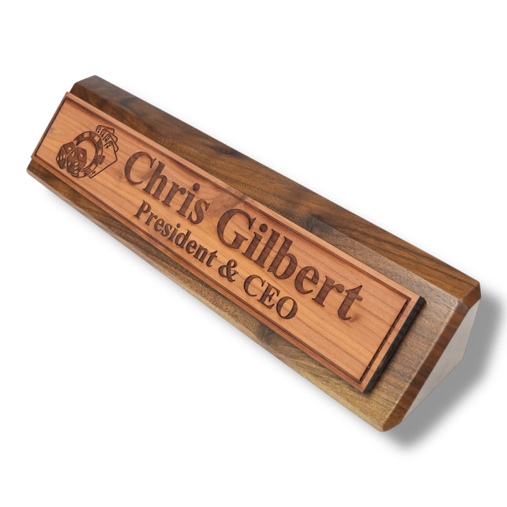 Desk Wedge Name Plate - PERSONALIZED - Casino Poker Dice - 11 Inches