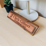 Desk Wedge Name Plate - PERSONALIZED - Lion - 11 Inches