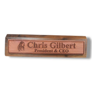 Desk Wedge Name Plate - PERSONALIZED - Native American Indian - 11 Inches