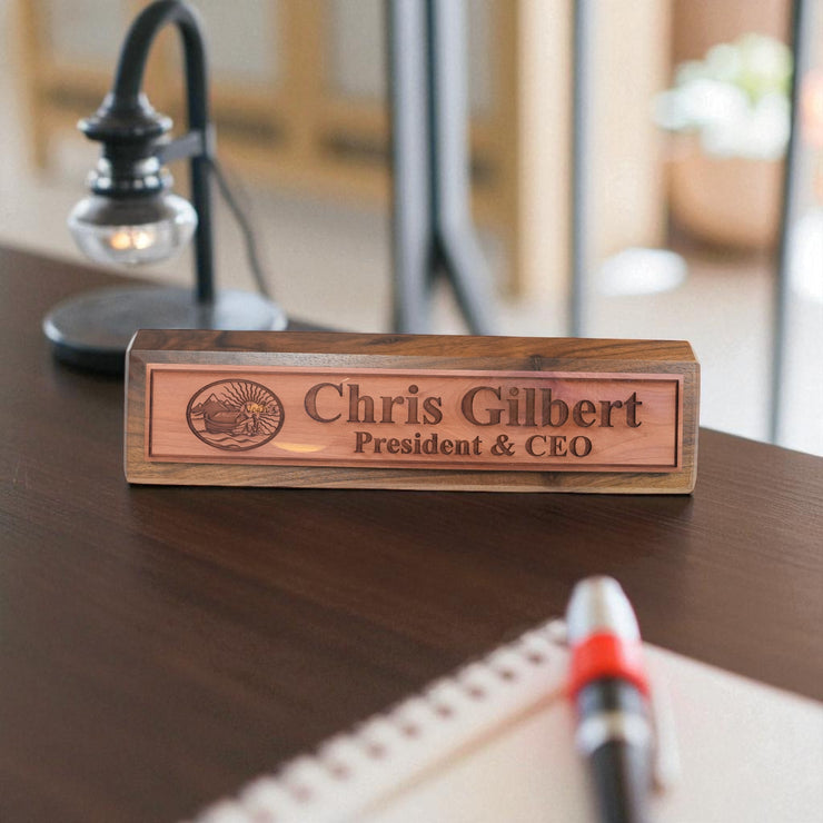 Desk Wedge Name Plate - PERSONALIZED - Noahs Ark - 11 Inches