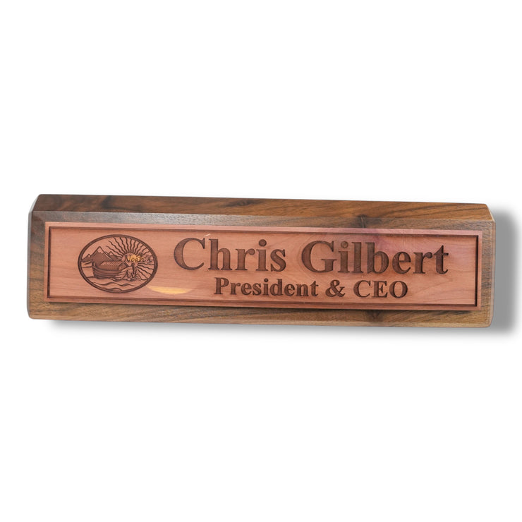Desk Wedge Name Plate - PERSONALIZED - Noahs Ark - 11 Inches