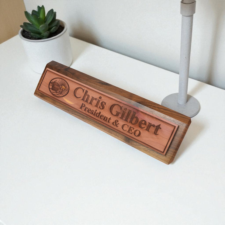 Desk Wedge Name Plate - PERSONALIZED - Noahs Ark - 11 Inches