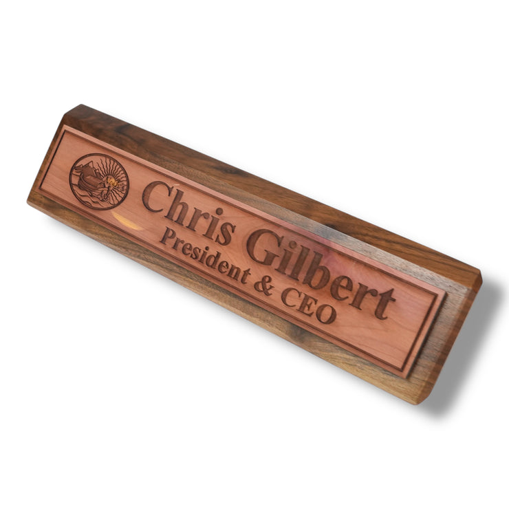 Desk Wedge Name Plate - PERSONALIZED - Noahs Ark - 11 Inches