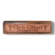 Desk Wedge Name Plate - PERSONALIZED - Pharmaceutical Caduceus Hermes - 11 Inches