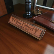 Desk Wedge Name Plate - PERSONALIZED - Pharmaceutical Caduceus Hermes - 11 Inches