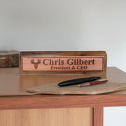 Desk Wedge Name Plate - PERSONALIZED - Moose - 11 Inches