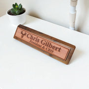 Desk Wedge Name Plate - PERSONALIZED - Moose - 11 Inches
