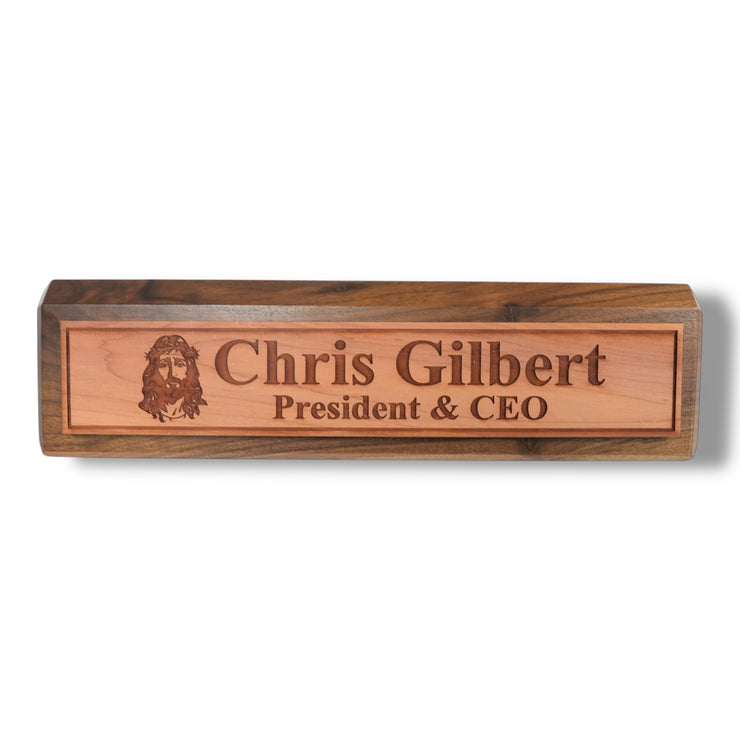 Desk Wedge Name Plate - PERSONALIZED - Jesus - 11 Inches