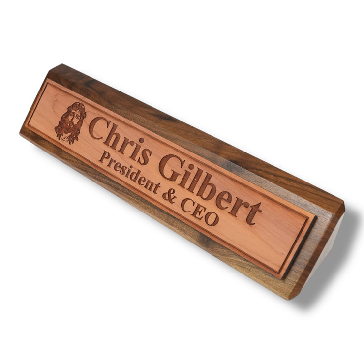 Desk Wedge Name Plate - PERSONALIZED - Jesus - 11 Inches