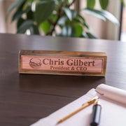 Desk Wedge Name Plate - PERSONALIZED - Hamburger - 11 Inches