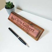 Desk Wedge Name Plate - PERSONALIZED - Hamburger - 11 Inches