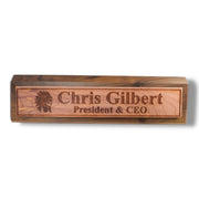 Desk Wedge Name Plate - PERSONALIZED - Indian Chief - 11 Inches