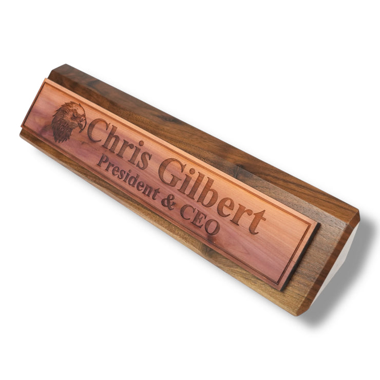 Desk Wedge Name Plate - PERSONALIZED - Eagle - 11 Inches