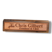 Desk Wedge Name Plate - PERSONALIZED - Water Spigot - 11 Inches