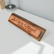 Desk Wedge Name Plate - PERSONALIZED - Water Spigot - 11 Inches