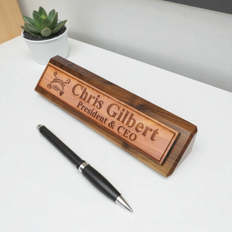Desk Wedge Name Plate - PERSONALIZED - Spirit Board - 11 Inches