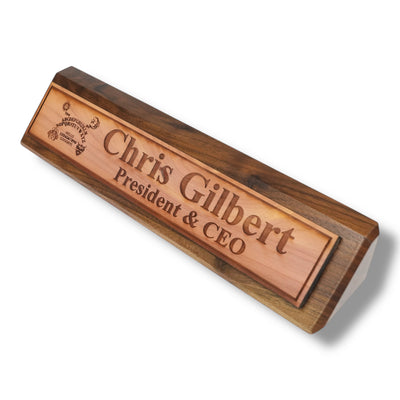 Desk Wedge Name Plate - PERSONALIZED - Spirit Board - 11 Inches