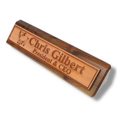 Desk Wedge Name Plate - PERSONALIZED - PIglet - 11 Inches