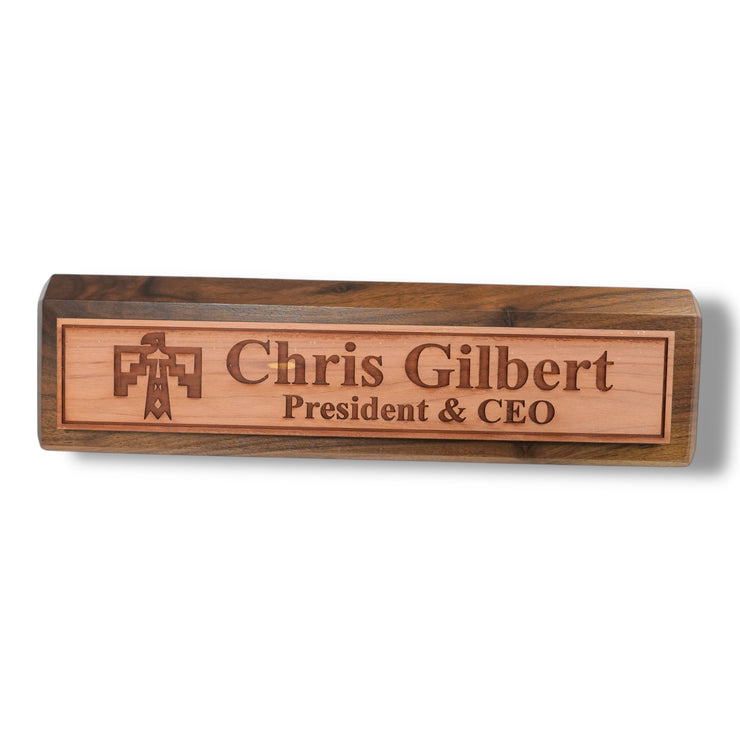 Desk Wedge Name Plate - PERSONALIZED - Thunderbird Native American - 11 Inches