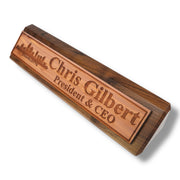 Desk Wedge Name Plate - PERSONALIZED - Charlotte NC Skyline - 11 Inches