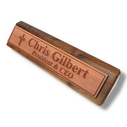 Desk Wedge Name Plate - PERSONALIZED - Cross - 11 Inches