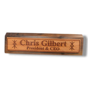 Desk Wedge Name Plate - PERSONALIZED - Viking Protection Rune - 11 Inches